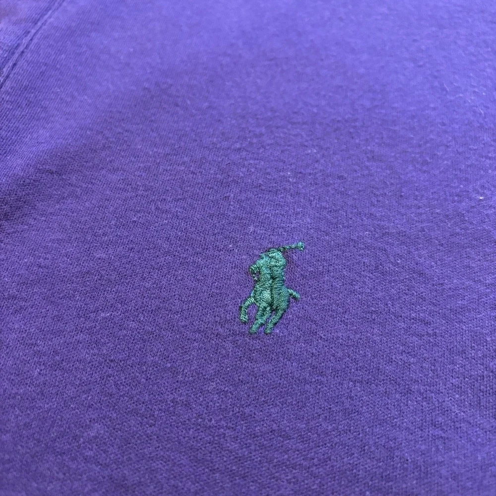 Vintage Ralph Lauren Polo Shirt Men Large Purple Green Pony Cotton USA Made 90s